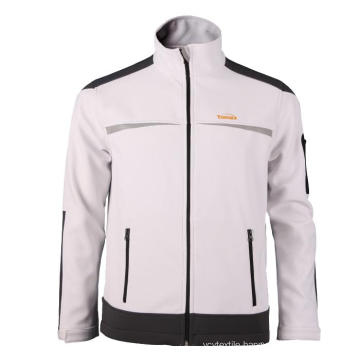 White with grey Softshell Jacket